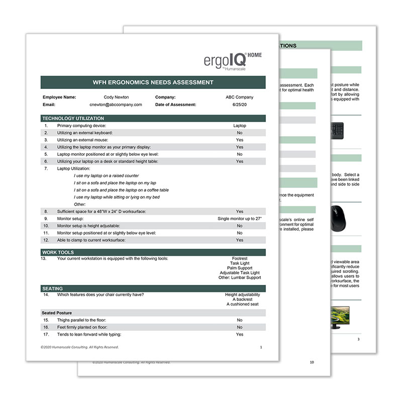 Humanscale ergoIQ HOME results report