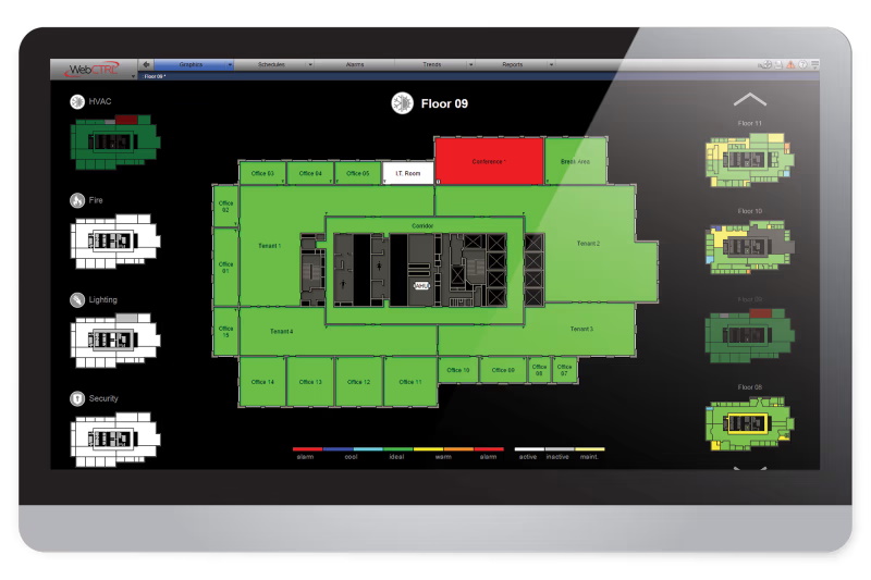 Automated Logic WebCtrl floor plan screenshot for building automation