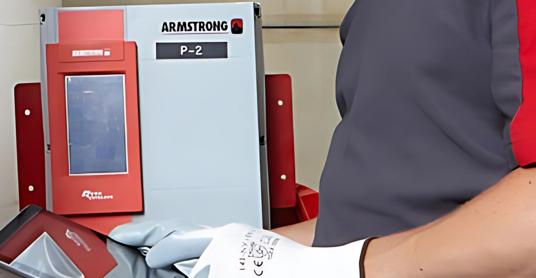 Partial view of worker using SMART Recommissioning to reset pumps