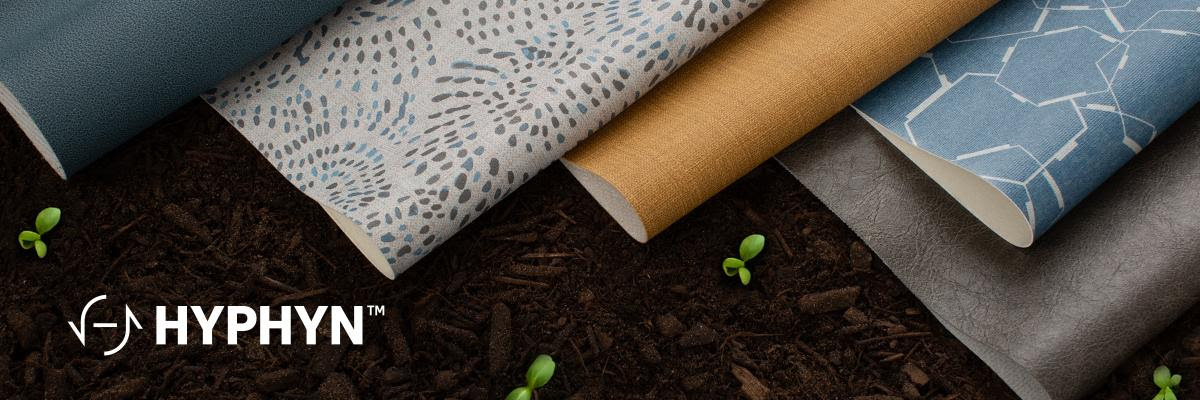 Hyphyn Collection of biodegradable vinyls -- folded swatches of vinyl in different colors