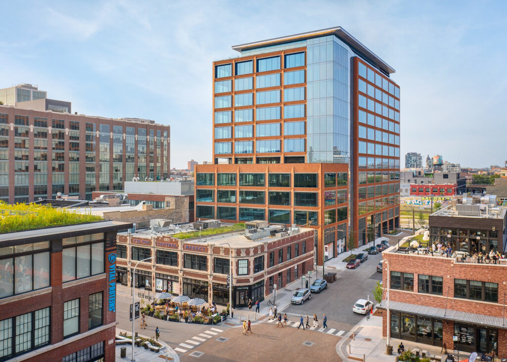 Buildings in Fulton Market district of Chicago