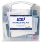 Clear case containing spill response items