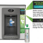 Water bottle filler with filter light