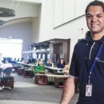 ISS cleaning services worker