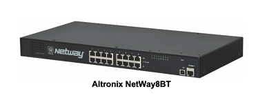 Altronix’s new NetWay4BT and NetWay8BT (shown) 802.3bt 4PPoE Managed Midspans