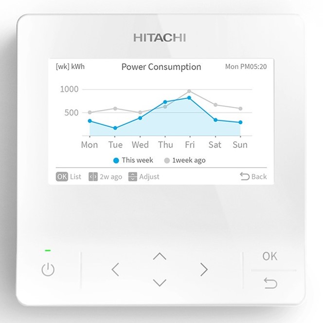 Hitachi Advanced Color Wired Remote Controller for VRF
