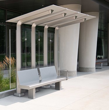 Landscape Forms transit bench system - shelter
