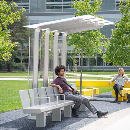 Landscape Forms Theory transit shelter system