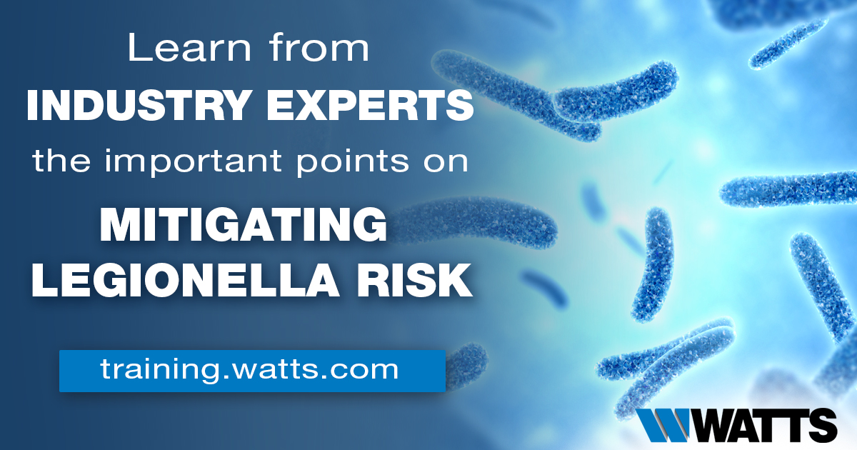 Watts Mitigating Legionella Risk online course