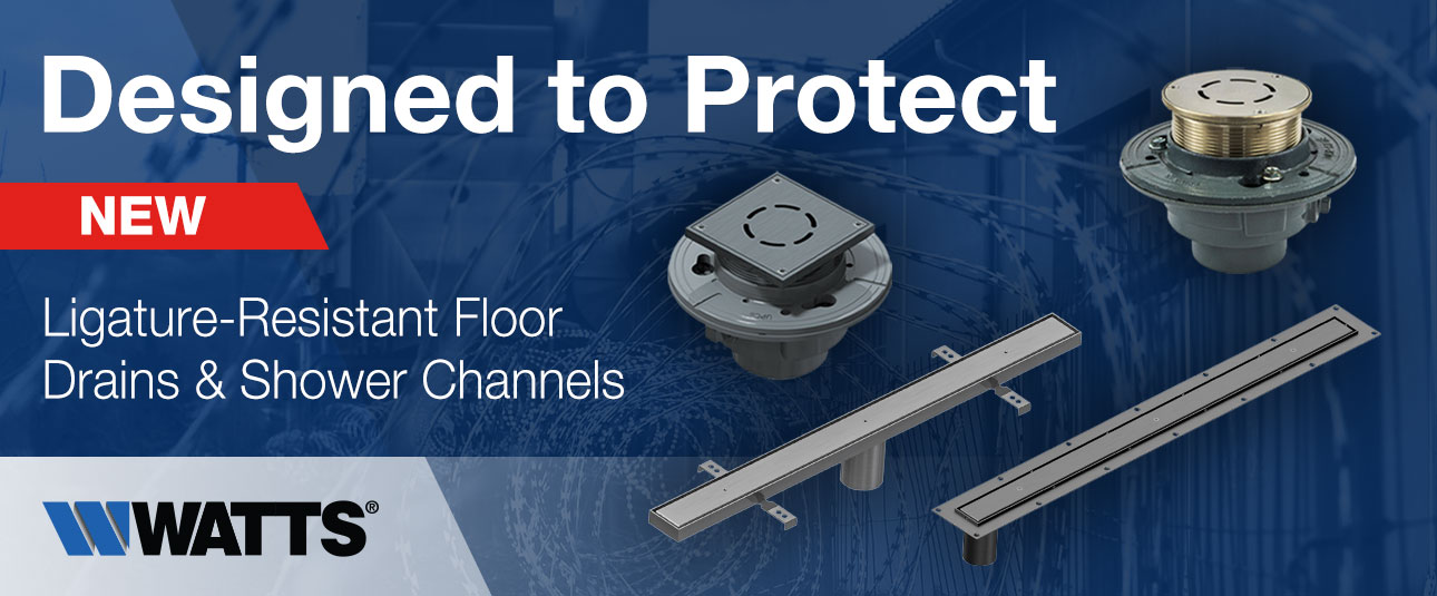 Watts ligature-resistant floor drains and shower channels