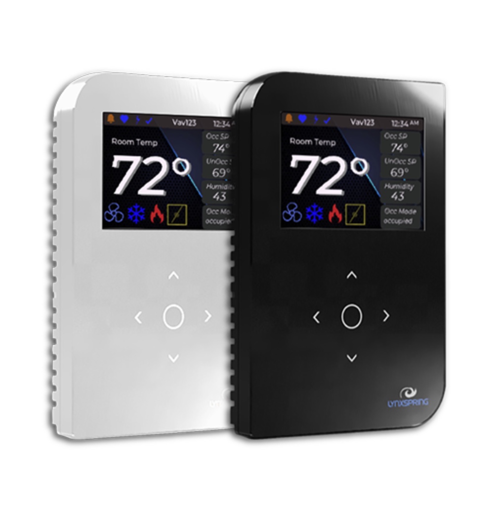 White and black Lynxspring Onyxx Wall Modules for smart building control